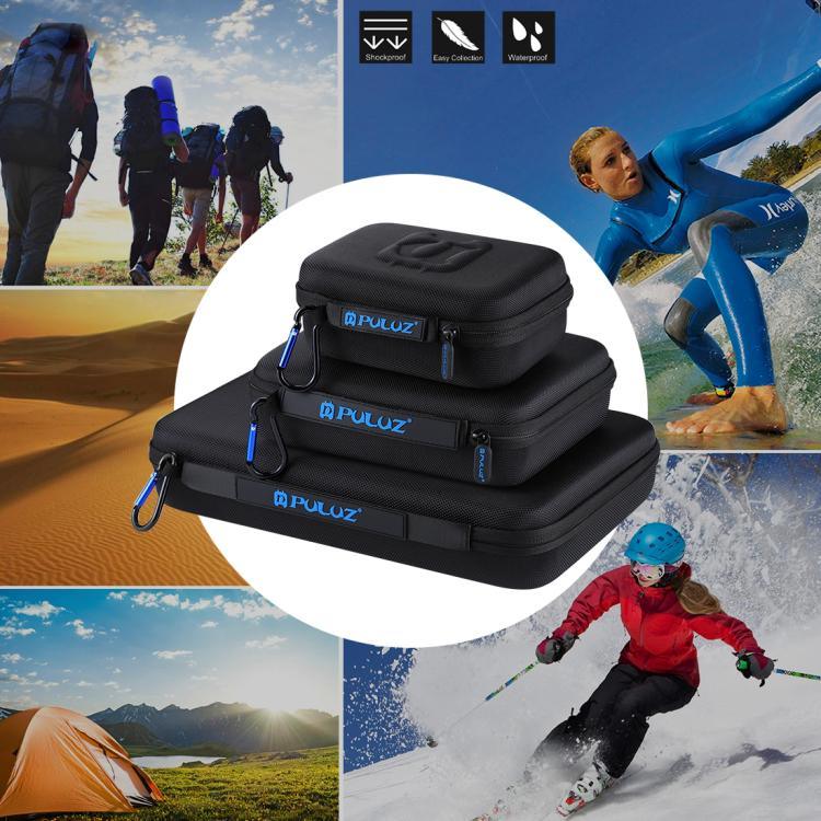 กระเป๋ากันน้ำสำหรับพกพาและเดินทาง PULUZ สำหรับ GoPro, DJI Osmo Action และอุปกรณ์เสริมกล้องกีฬาอื่นๆ ขนาดเล็ก: 16cm x 12cm x 7cm, สำหรับ GoPro, ขนาด: 16cm x 12cm x 7cm
