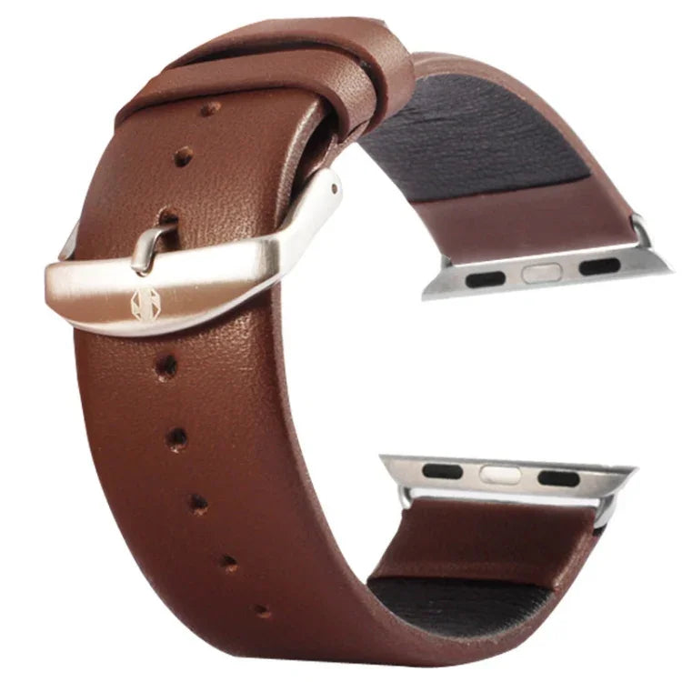 Kakapi สำหรับ Apple Watch 42mm สายนาฬิกาหนังแท้หัวเข็มขัดขัดลายละเอียด พร้อมตัวเชื่อมต่อ