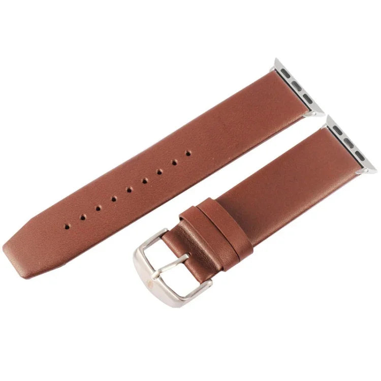 Kakapi สำหรับ Apple Watch 42mm สายนาฬิกาหนังแท้หัวเข็มขัดขัดลายละเอียด พร้อมตัวเชื่อมต่อ
