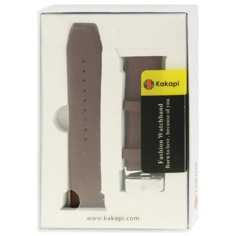 Kakapi สำหรับ Apple Watch 42mm สายนาฬิกาหนังแท้หัวเข็มขัดขัดลายละเอียด พร้อมตัวเชื่อมต่อ