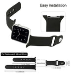 สำหรับ Apple Watch Series 10 42mm / 9&8&7 41mm / SE 3&SE 2&6&SE&5&4 40mm / 3&2&1 38mm สายนาฬิกายาง 3-in-1 พร้อมหัวเข็มขัดปิ่น สำหรับ Apple Watch Series 9&8&7 41mm / SE 3&SE 2&6&SE&5&4 40mm
