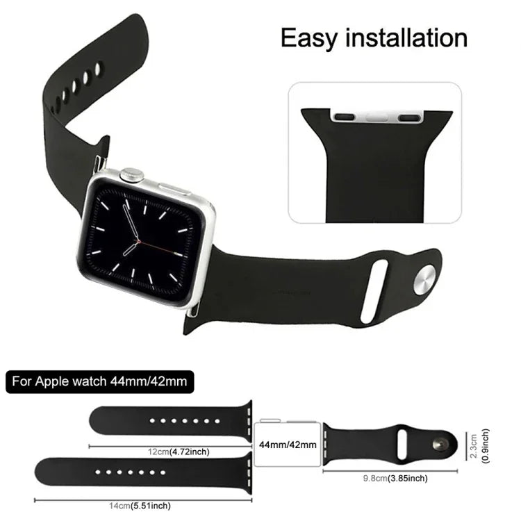 สำหรับ Apple Watch Series 10 42mm / 9&8&7 41mm / SE 3&SE 2&6&SE&5&4 40mm / 3&2&1 38mm สายนาฬิกายาง 3-in-1 พร้อมหัวเข็มขัดปิ่น สำหรับ Apple Watch Series 9&8&7 41mm / SE 3&SE 2&6&SE&5&4 40mm