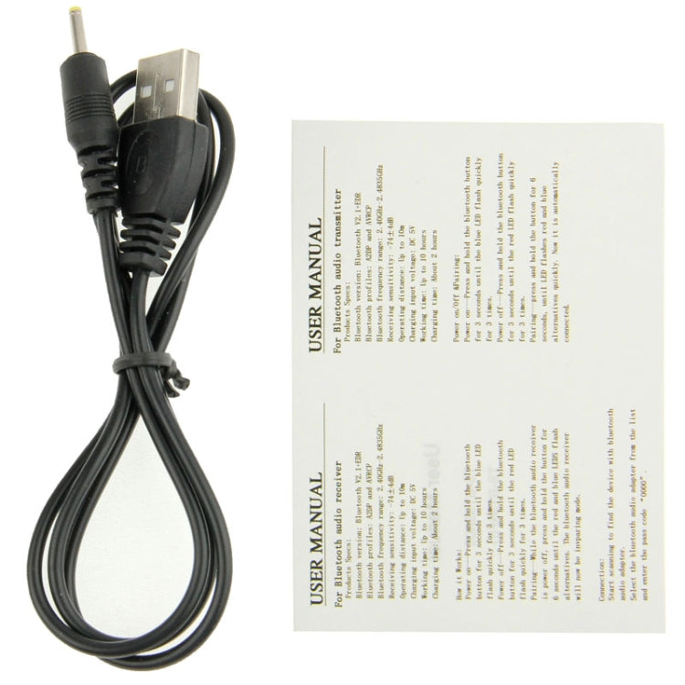 เครื่องส่งสัญญาณสเตอริโอ Bluetooth 2.1 สำหรับ iPhone, Samsung, HTC, Sony, Google, Huawei, Xiaomi และสมาร์ทโฟนอื่นๆ, ระยะทำงาน: 10 เมตร