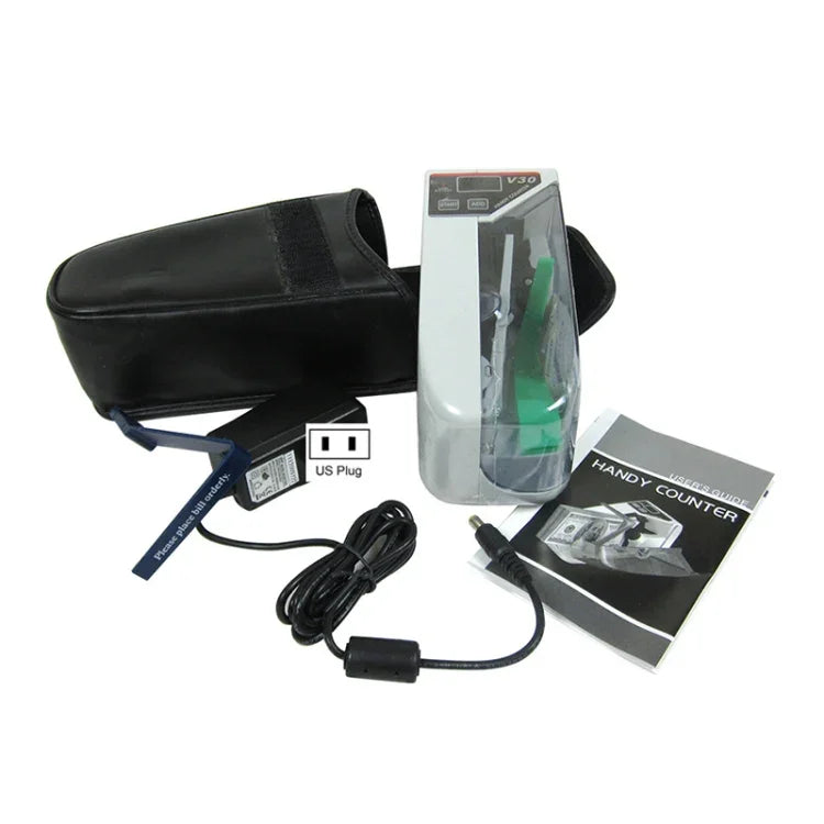 เครื่องนับเงินแบบพกพา V30 นับธนบัตรหลายชนิด อะแดปเตอร์ปลั๊ก US