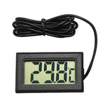 เทอร์โมมิเตอร์ดิจิทัลจอ LCD ขนาดเล็กสำหรับตู้เย็นและช่องแช่แข็ง, ขนาดแทรก 46 มม. x 26.6 มม., ความยาวสาย 1 ม., PT-2