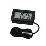 เทอร์โมมิเตอร์ดิจิทัลจอ LCD ขนาดเล็กสำหรับตู้เย็นและช่องแช่แข็ง, ขนาดแทรก 46 มม. x 26.6 มม., ความยาวสาย 1 ม., PT-2