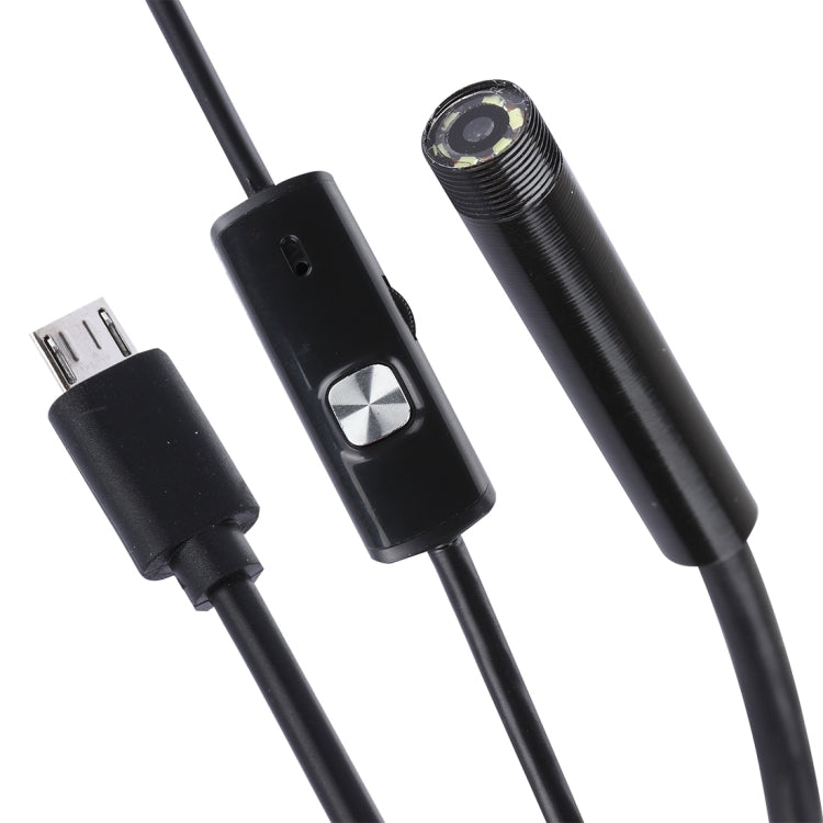 กล้องงูตรวจสอบท่อ Micro USB กันน้ำ พร้อมไฟ LED 6 ดวง สำหรับโทรศัพท์ Android OTG, ความยาว: 1 เมตร, เส้นผ่านศูนย์กลางเลนส์: 7 มม., 7 มม.