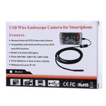 กล้องงูตรวจสอบท่อ Micro USB กันน้ำ พร้อมไฟ LED 6 ดวง สำหรับโทรศัพท์ Android OTG, ความยาว: 1 เมตร, เส้นผ่านศูนย์กลางเลนส์: 7 มม., 7 มม.