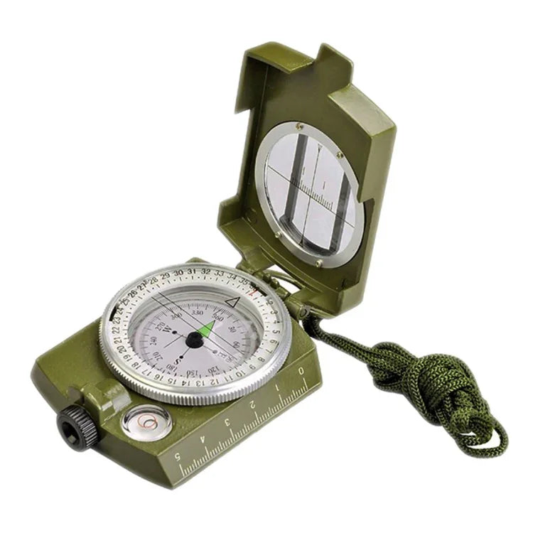 GoldGood DC60-2A เข็มทิศอเมริกันแบบพกพาอเนกประสงค์สำหรับทหารเดินทางธรณีวิทยากลางแจ้ง พร้อมหน้าจอส่องสว่าง (สีเขียวทหาร), DC60