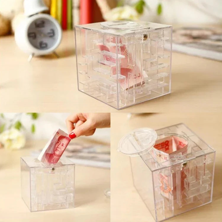 กล่องของขวัญออมสินปริศนา 3D แบบโปร่งใส, ออมสินปริศนา 3D
