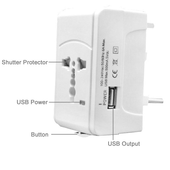 ที่ชาร์จ USB อเนกประสงค์ 4 in 1 (ปลั๊ก EU + UK + AU + US) สำหรับเดินทาง รุ่น 933L