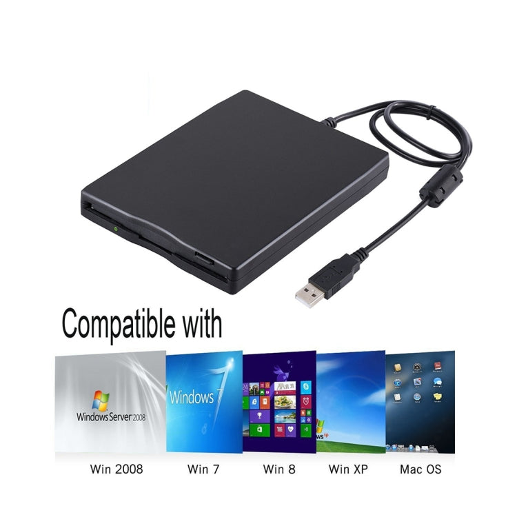 ไดรฟ์แฟลปปี้ดิสก์ USB ภายนอกแบบพกพา 3.5 นิ้ว 1.44MB FDD สำหรับแล็ปท็อปและเดสก์ท็อป