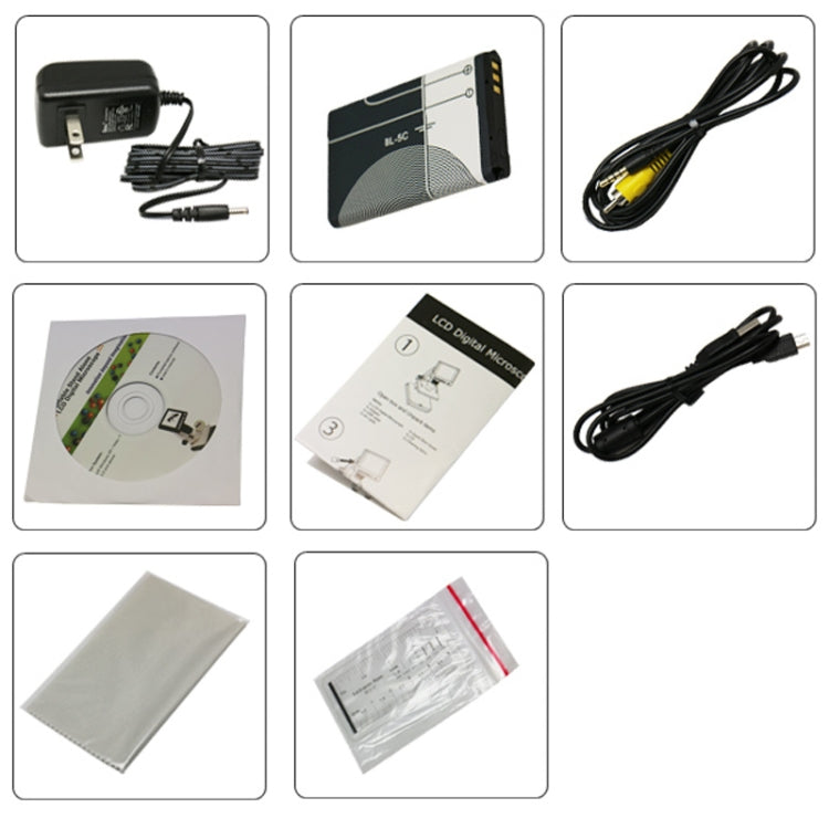 กล้องจุลทรรศน์ดิจิทัลขนาด 3.5 นิ้ว 500X พร้อมจอ LCD และไฟ LED 8 ดวง รองรับการ์ด TF สูงสุด 32G (DMS-038M), DMS-038M 500X