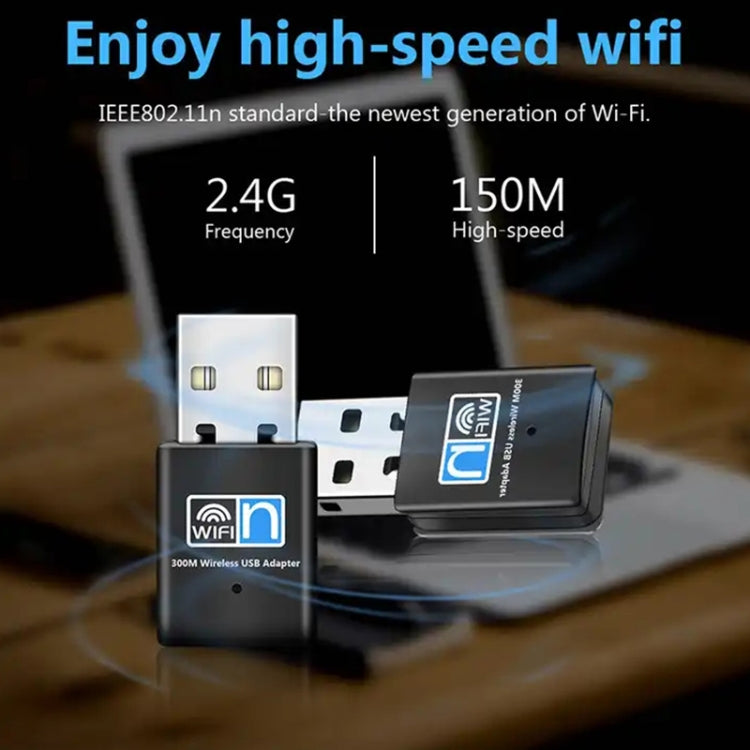 การ์ดอะแดปเตอร์เครือข่าย USB ไร้สาย 300Mbps 802.11N Nano