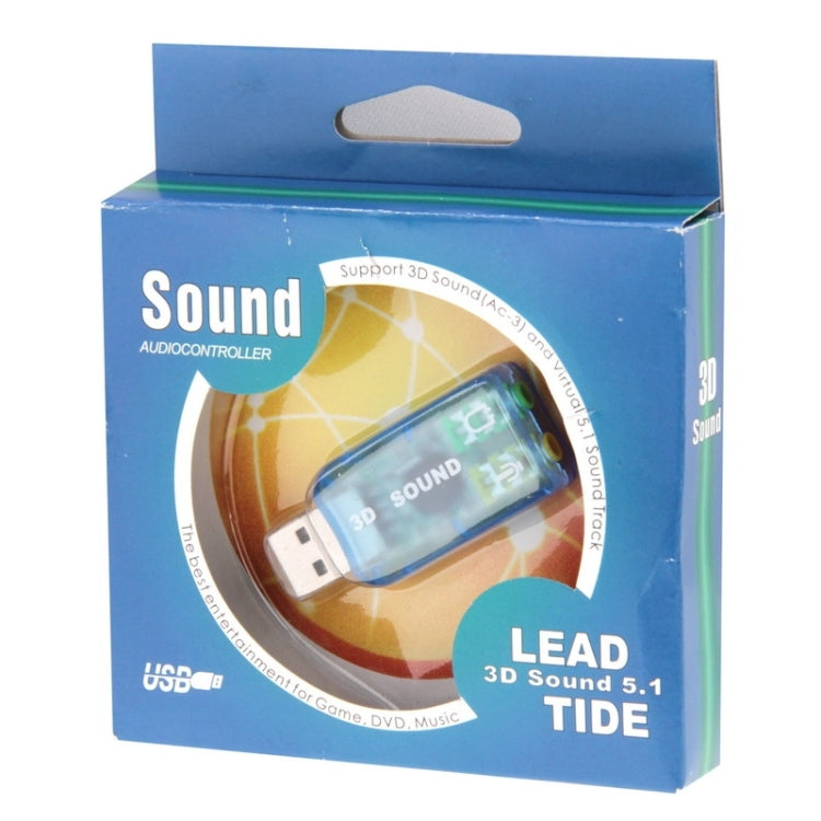 อะแดปเตอร์การ์ดเสียงภายนอก USB DSP 5.1 ช่องสัญญาณโมโน (ส่งสีสุ่ม)