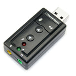 การ์ดเสียงเสมือน 3D USB 2.0 7.1 ช่อง ภายนอก พลาสติกสีดำ 7.1 ช่อง