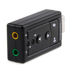 การ์ดเสียงเสมือน 3D USB 2.0 7.1 ช่อง ภายนอก พลาสติกสีดำ 7.1 ช่อง