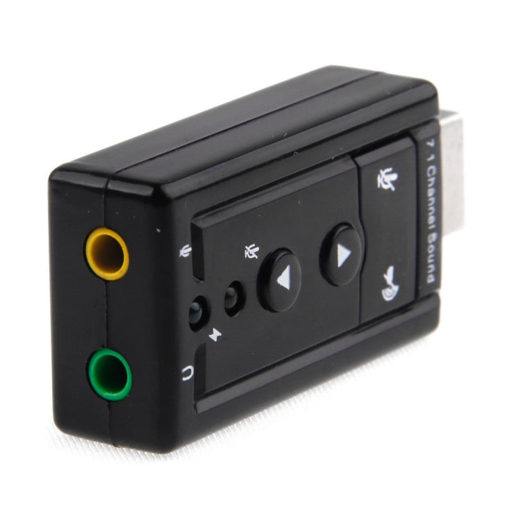 การ์ดเสียงเสมือน 3D USB 2.0 7.1 ช่อง ภายนอก พลาสติกสีดำ 7.1 ช่อง