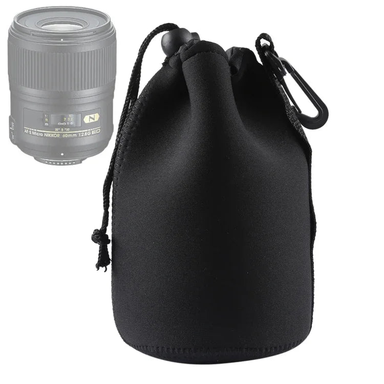 กระเป๋าใส่เลนส์กล้อง SLR ทำจากนีโอพรีน พร้อมตะขอเกี่ยว, ขนาด 10x18 ซม., ขนาด 10x18 ซม.