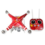ชุดสติกเกอร์ PVC ลายคาร์บอนไฟเบอร์ 4D กันน้ำสำหรับ DJI Phantom 3 โดรนและรีโมตคอนโทรลและแบตเตอรี่