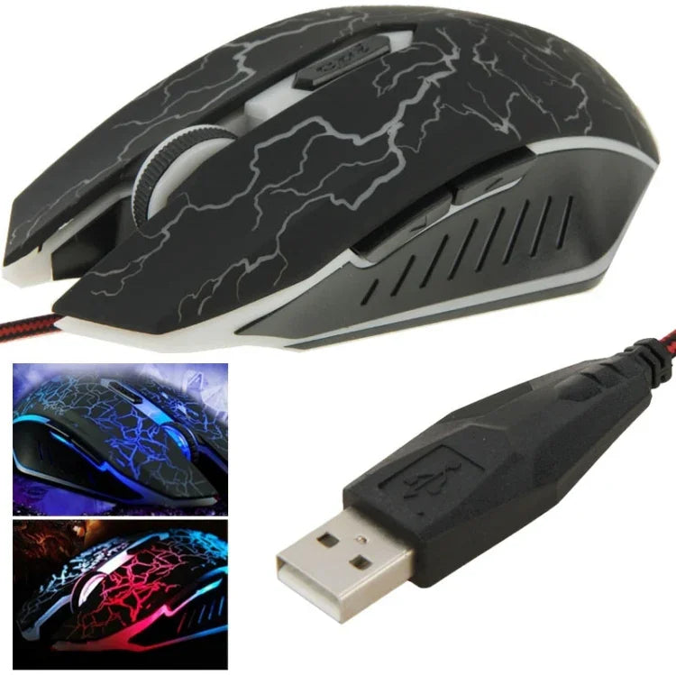 เมาส์เกมมิ่งออปติคอลมีสาย USB 6D สำหรับคอมพิวเตอร์ PC แล็ปท็อป, USB 6D