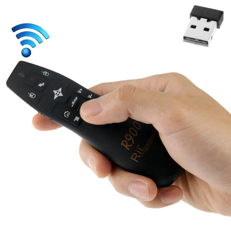 เมาส์อากาศเลเซอร์พรีเซนเตอร์ไร้สาย 2.4G Fly Mouse Rii Professional Air Mouse R900 สำหรับ HTPC / Android TV BOX / PS3 / XBOX360 / แท็บเล็ตพีซี (K14 R900), K14 R900