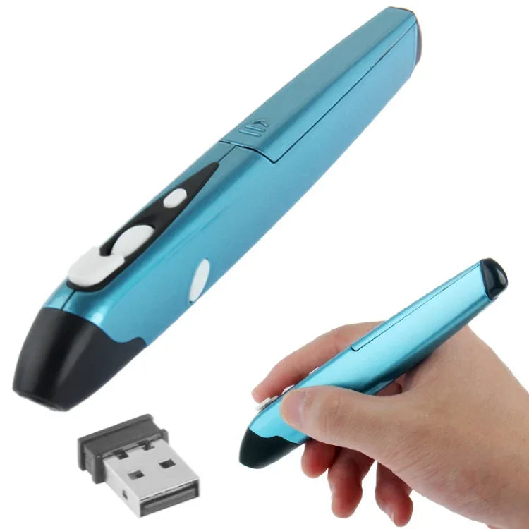 เมาส์ปากกาไร้สาย 2.4GHz 500 / 1000DPI พร้อมตัวรับสัญญาณ USB ขนาดเล็ก, ระยะส่งสัญญาณ: 10 เมตร, 500 / 1000DPI สีน้ำเงิน, 500 / 1000DPI สีเทา