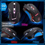 เมาส์เกม USB แบบมีสาย T7 เปลี่ยนสีได้ 3 สี 1200 DPI 1600 DPI 2400 DPI, T7