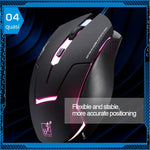 เมาส์เกม USB แบบมีสาย T7 เปลี่ยนสีได้ 3 สี 1200 DPI 1600 DPI 2400 DPI, T7