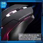 เมาส์เกม USB แบบมีสาย T7 เปลี่ยนสีได้ 3 สี 1200 DPI 1600 DPI 2400 DPI, T7