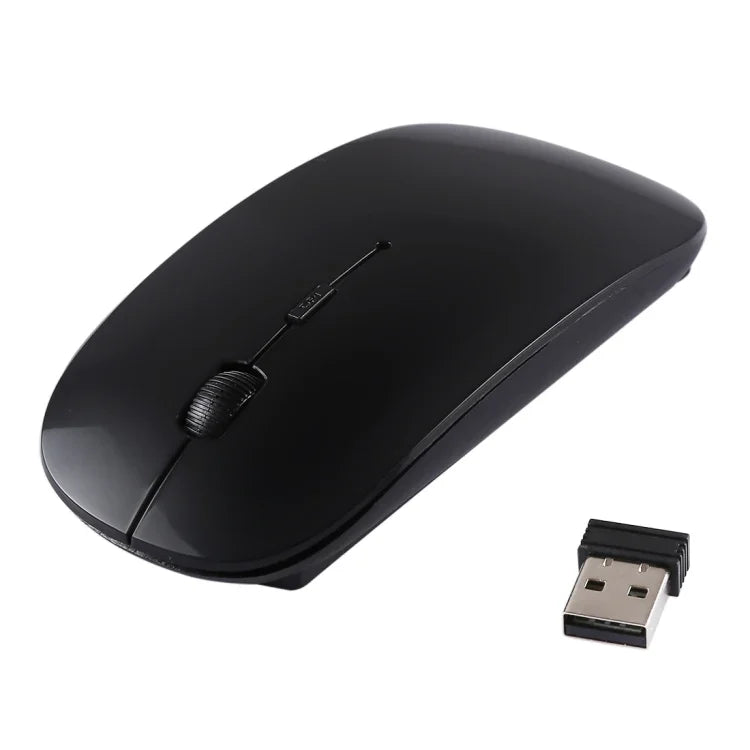 เมาส์ออปติคอลเลเซอร์ไร้สาย 2.4GHz แบบบางพิเศษ พร้อมตัวรับสัญญาณ USB ขนาดเล็ก, เสียบแล้วใช้งานได้ทันที