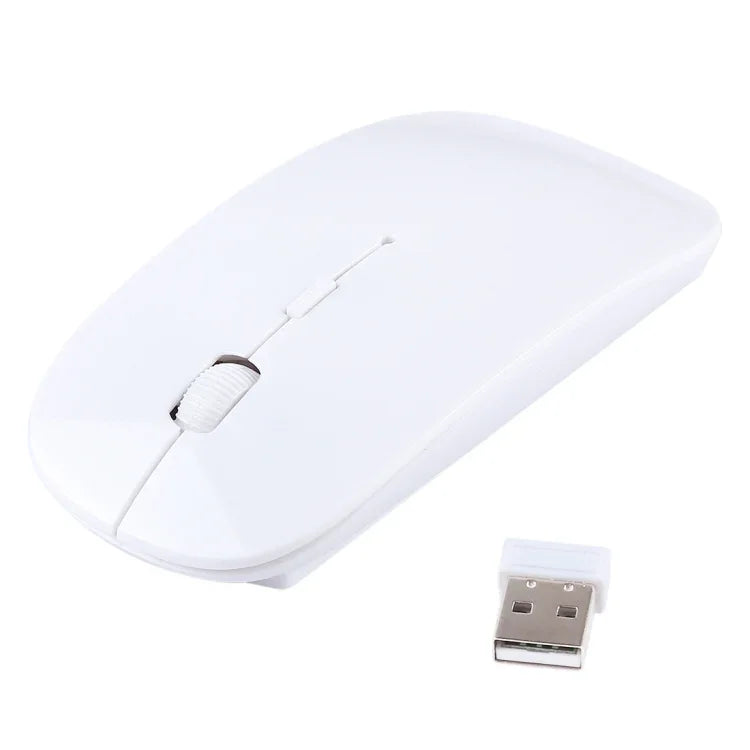 เมาส์ออปติคอลเลเซอร์ไร้สาย 2.4GHz แบบบางพิเศษ พร้อมตัวรับสัญญาณ USB ขนาดเล็ก, เสียบแล้วใช้งานได้ทันที