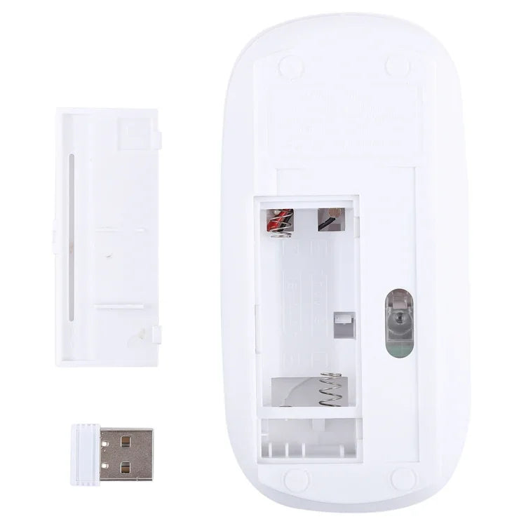 เมาส์ออปติคอลเลเซอร์ไร้สาย 2.4GHz แบบบางพิเศษ พร้อมตัวรับสัญญาณ USB ขนาดเล็ก, เสียบแล้วใช้งานได้ทันที