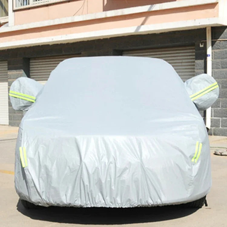 PEVA Anti-Dust Waterproof Sunproof Hatchback Car Cover with Warning Strips, Fits Cars up to 4.1m(160 inch) in Length, 160inch (M)