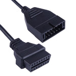 12 Pin to 16 Pin OBDII Diagnostic Cable for General Motors, Full Length: 19cm, For General Motors