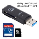 เครื่องอ่านการ์ด USB 3.0 2-in-1 ความเร็วสูง 5Gbps รองรับการ์ด SD / TF