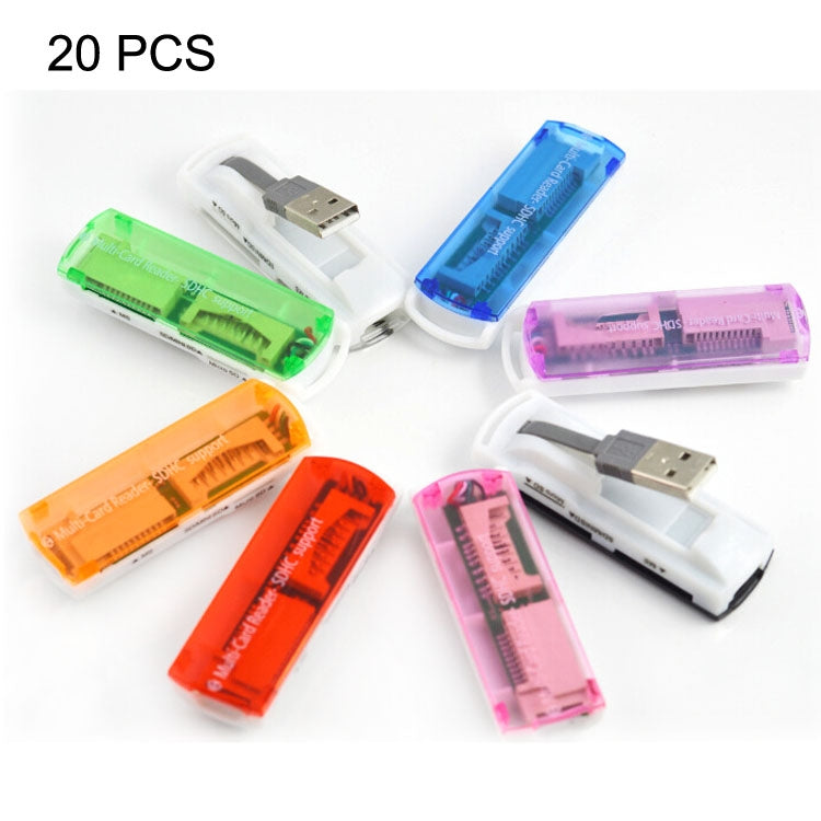 เครื่องอ่านการ์ด USB 2.0 หลายช่อง รองรับ SD/MMC, MS, TF, M2