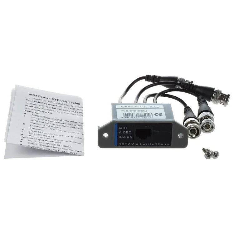 บาลันวิดีโอ 4 ช่อง (BNC) เป็น UTP (RJ45)