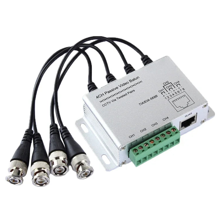 บาลันวิดีโอ UTP แบบพาสซีฟ 4 ช่อง / CCTV ผ่านสายบิดเกลียว, 4 ช่อง UTP