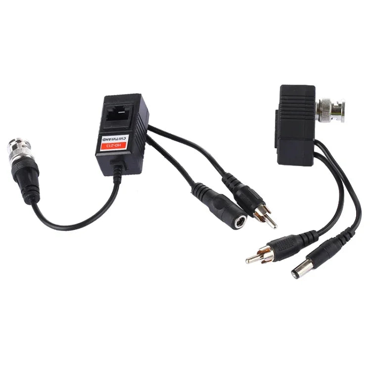 บาลันวิดีโอเสียงและพาวเวอร์รับส่งสัญญาณ CVI/TVI/AHD รุ่น HD 213B-C 2 ชิ้น, 213B-C