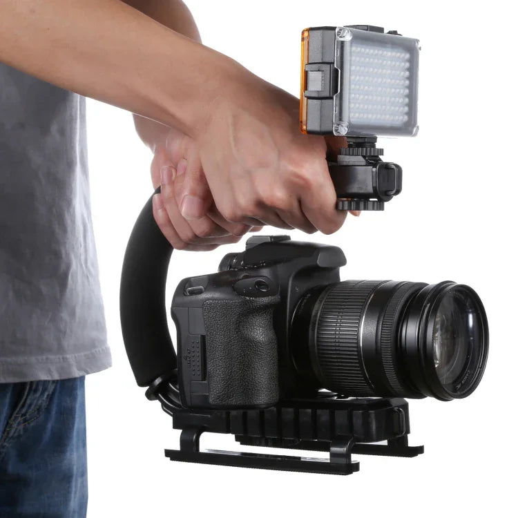 ด้ามจับที่ยึดแบบรูปตัว C สำหรับ DSLR / กล้องวิดีโอ DV