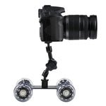 รถสไลเดอร์วิดีโอติดตั้งบนโต๊ะพื้นสำหรับกล้อง DSLR สีดำ