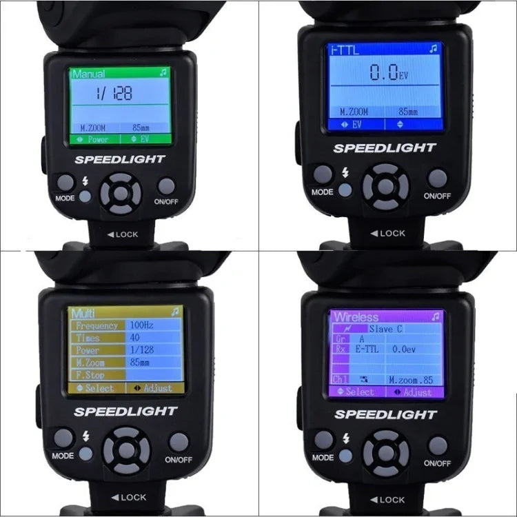Triopo TR-985 TTL แฟลชสปีดไลท์ความเร็วสูงสำหรับกล้อง DSLR, TR-985 สำหรับ Canon, TR-985 สำหรับ Nikon