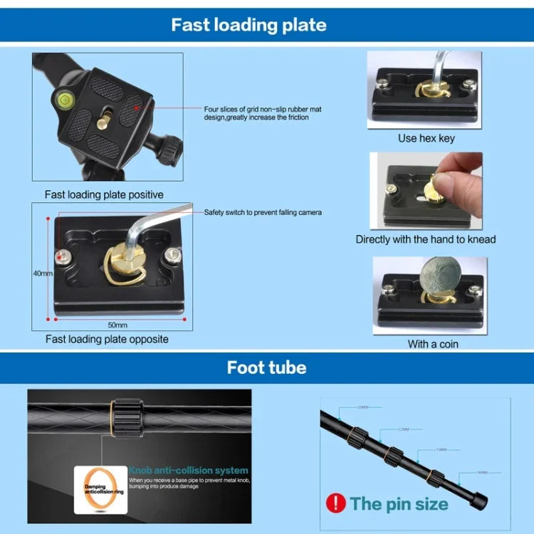 ZOMEI Z688 ขาตั้งกล้องแบบพกพามืออาชีพวัสดุแมกนีเซียมอัลลอยด์ พร้อมหัวบอล สำหรับกล้องดิจิทัล, Z688