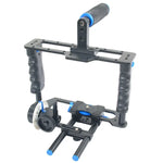 YELANGU YLG1103A-B เคจกล้องวิดีโอพร้อมด้ามจับขนาดใหญ่ + ชุดแมตต์บ็อกซ์ สำหรับกล้อง DSLR / กล้องวิดีโอ