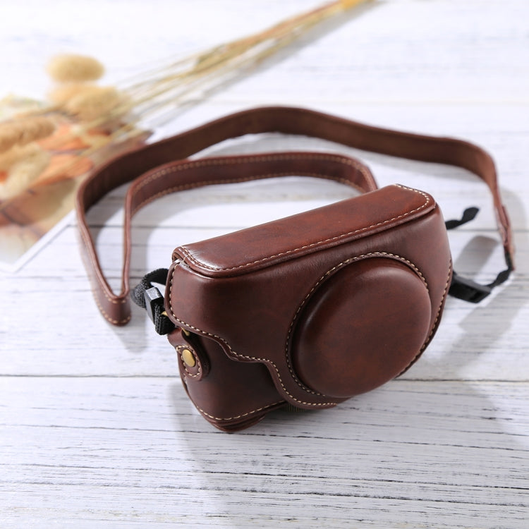 กระเป๋ากล้องหนัง PU สไตล์ย้อนยุคพร้อมสายสะพาย สำหรับ Sony RX100 M3 / M4 / M5