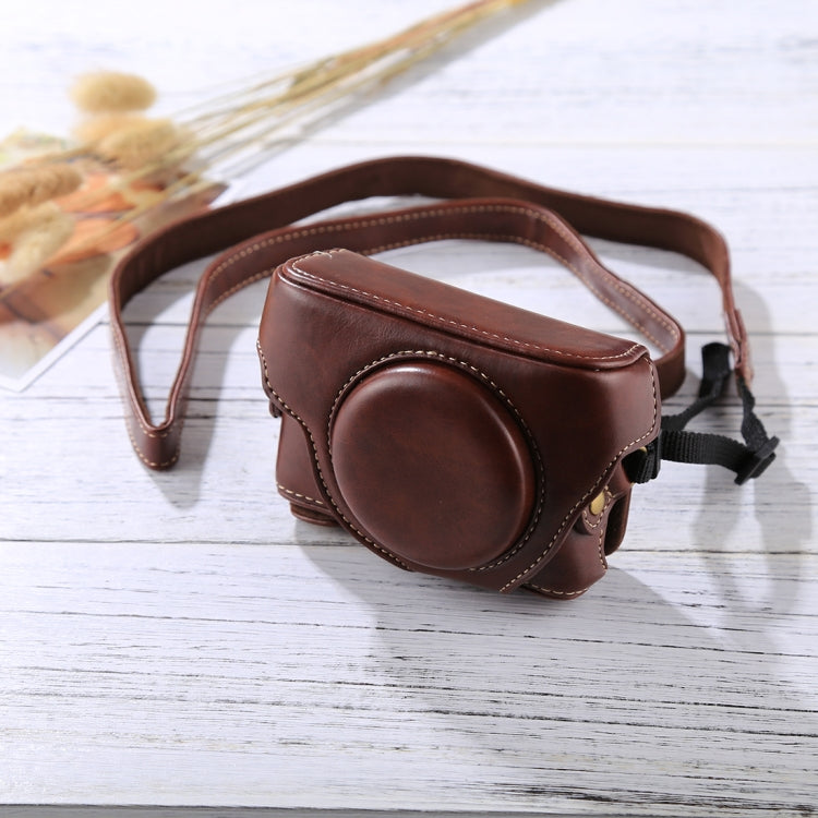 กระเป๋ากล้องหนัง PU สไตล์ย้อนยุคพร้อมสายสะพาย สำหรับ Sony RX100 M3 / M4 / M5