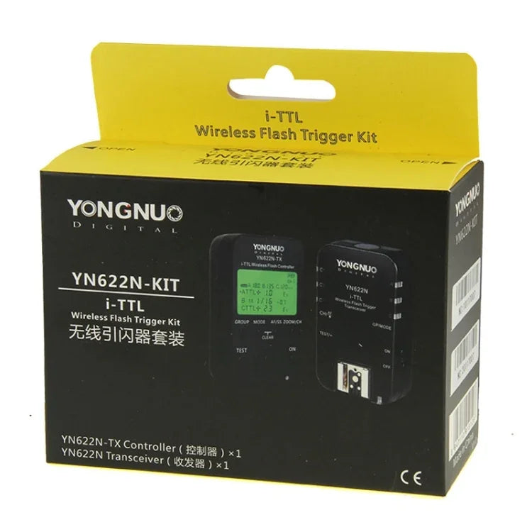 ชุดควบคุมแฟลชไร้สาย YONGNUO YN622N-KIT i-TTL + ชุดส่งสัญญาณสำหรับกล้อง Nikon, สำหรับ Nikon