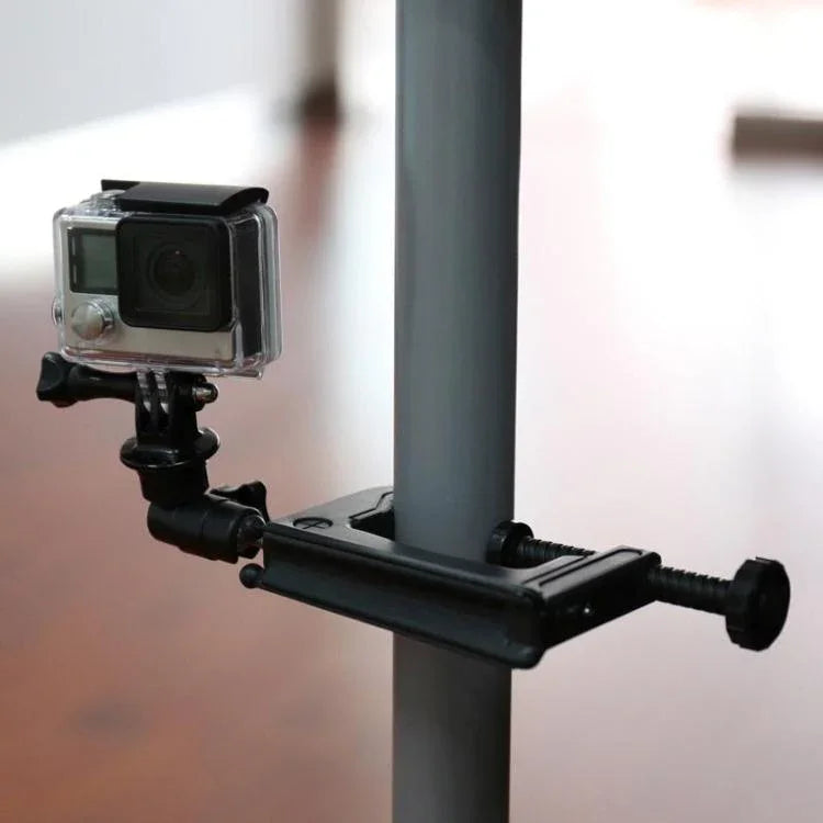 ขาตั้งจับหนีบโต๊ะพร้อมอะแดปเตอร์ขาตั้งกล้องสำหรับ GoPro, Insta360, DJI และกล้องแอคชั่นอื่น ๆ ขนาดหนีบ: 1 - 6 ซม. ขาหนีบโต๊ะ