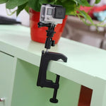 ขาตั้งจับหนีบโต๊ะพร้อมอะแดปเตอร์ขาตั้งกล้องสำหรับ GoPro, Insta360, DJI และกล้องแอคชั่นอื่น ๆ ขนาดหนีบ: 1 - 6 ซม. ขาหนีบโต๊ะ